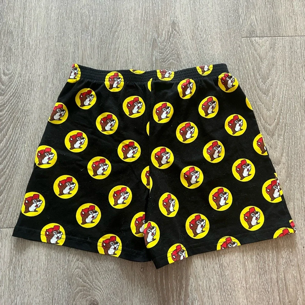 Buc-ee’s Adult Boxer Shorts Black Logo Print Unisex Sleepwear Size Small